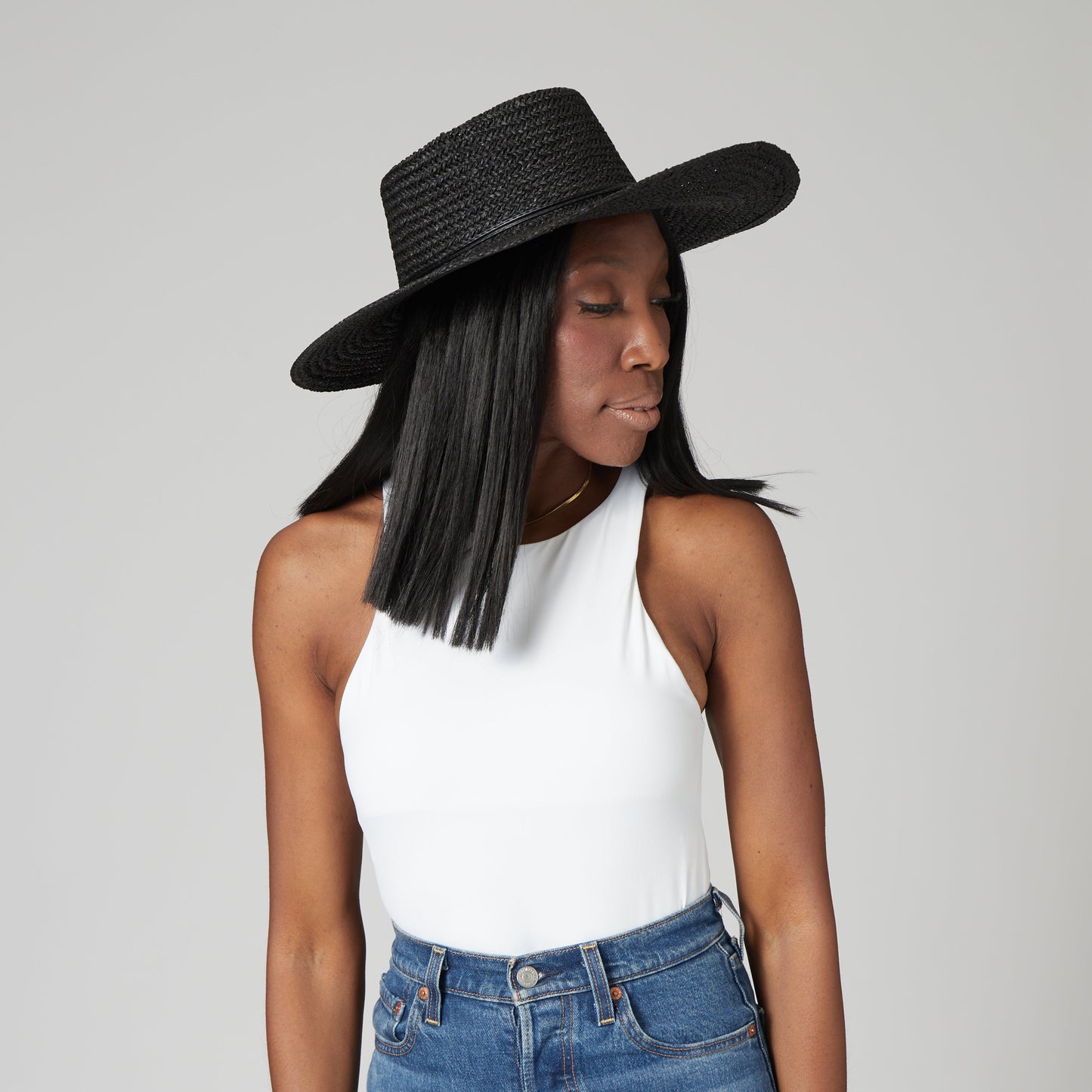 Women's Woven Paper Boater w/ Braided Band