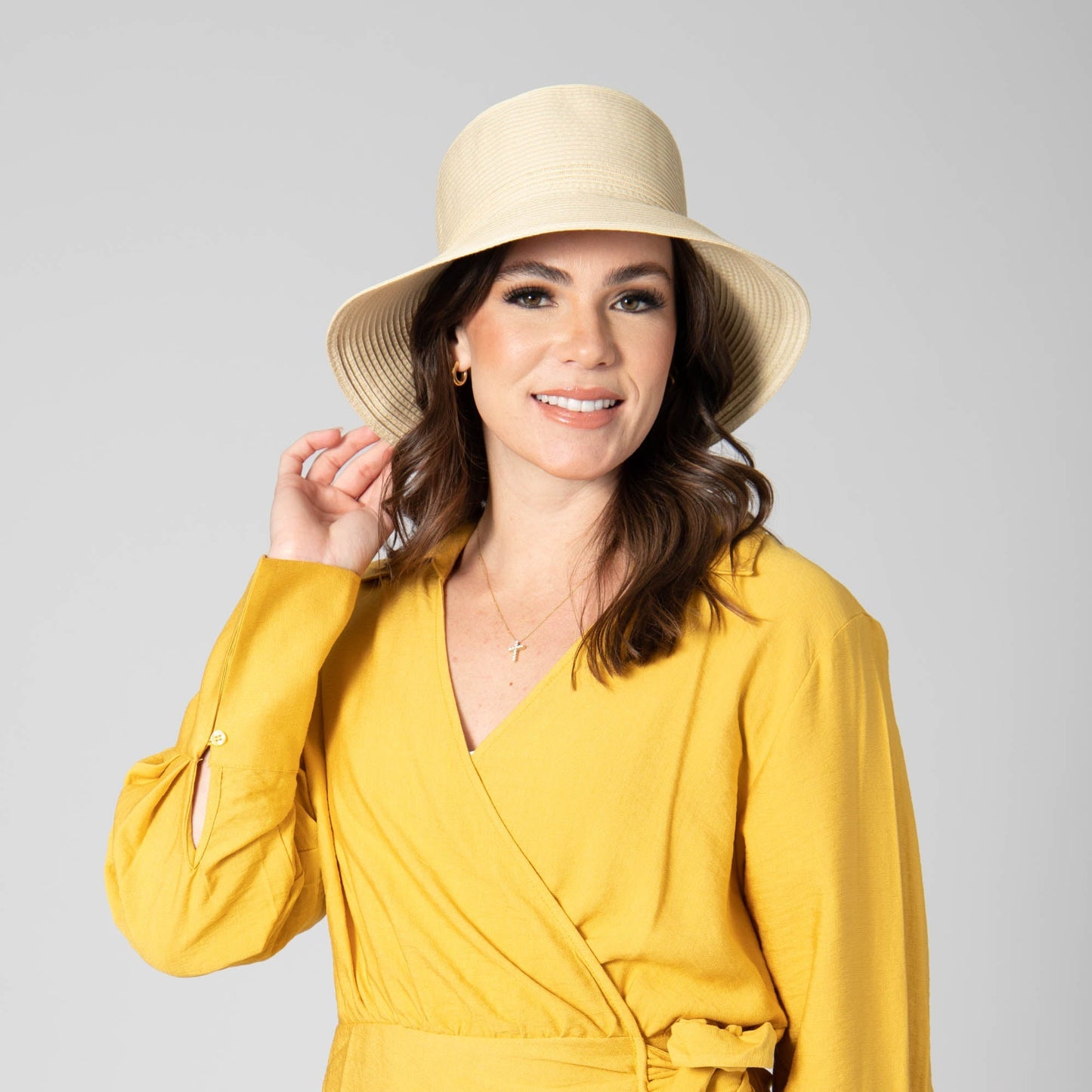 Women's Ribbon & Braided Bucket Hat
