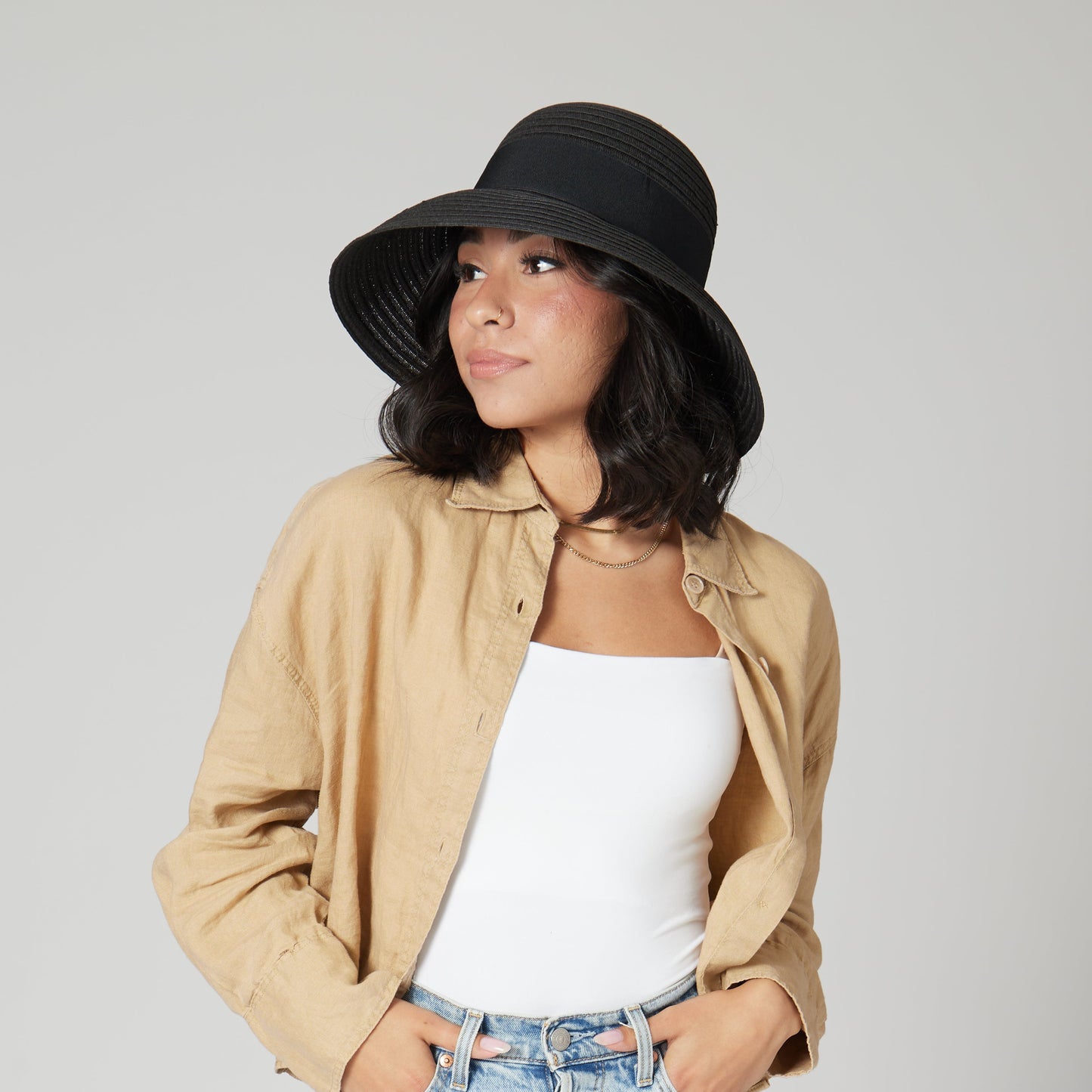 Women's Paperbraid Cloche W/ Grosgrain Band