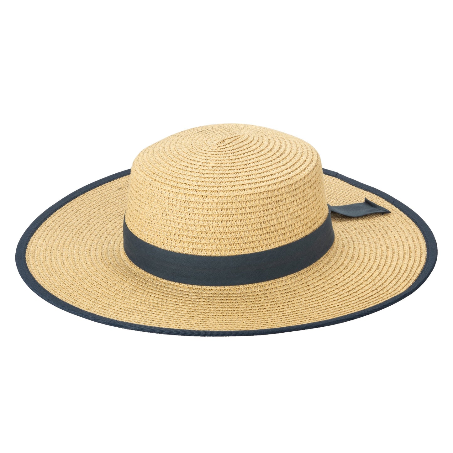 Women's Boater With Pop Color Grosgrain and Bound Edge