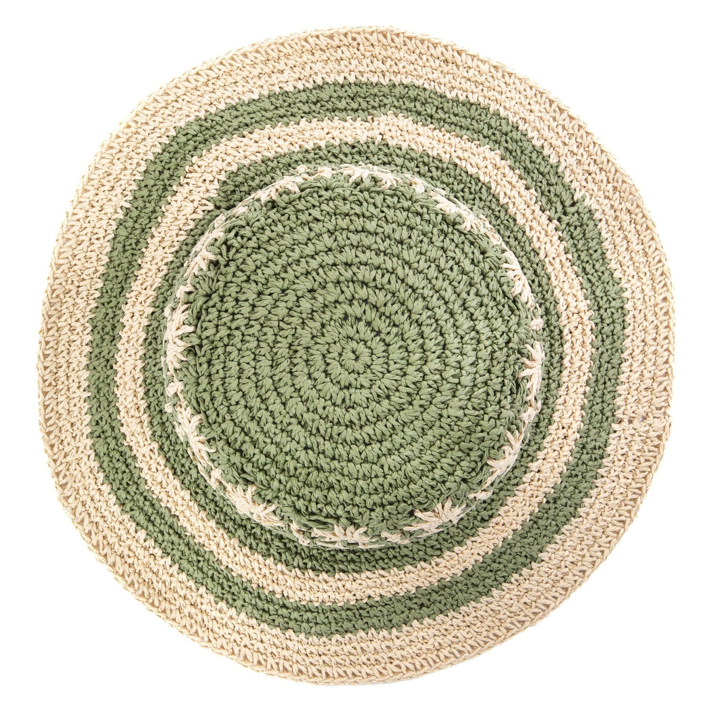 Women's Striped & Floral Crochet Bucket Hat