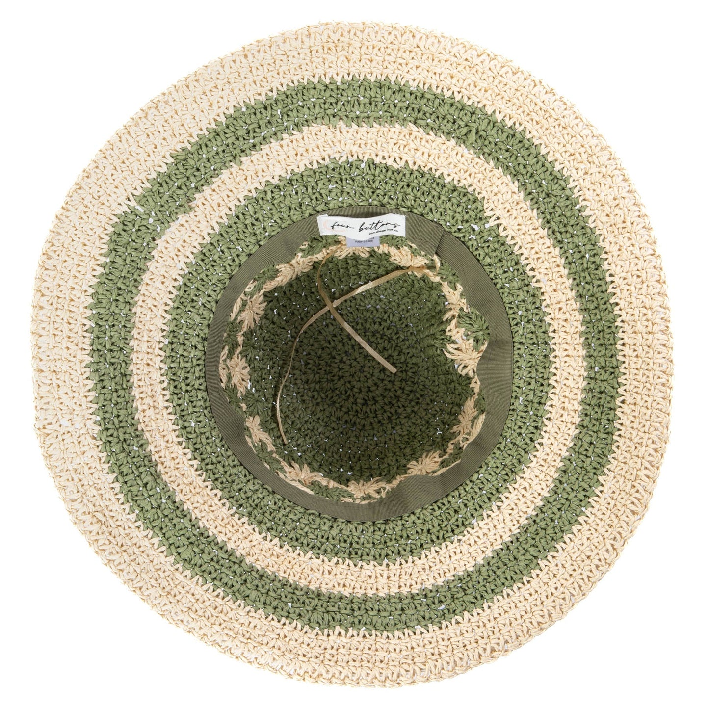 Women's Striped & Floral Crochet Bucket Hat
