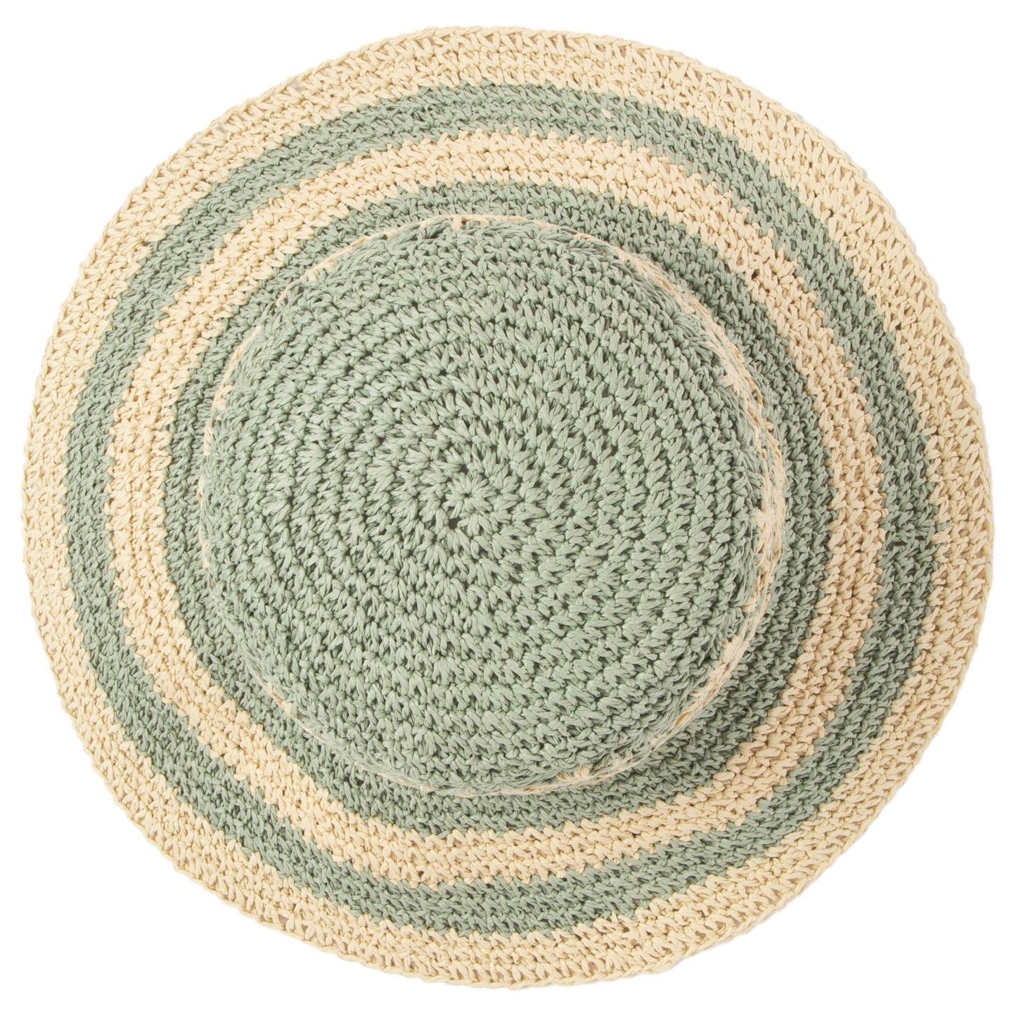 Women's Striped & Floral Crochet Bucket Hat