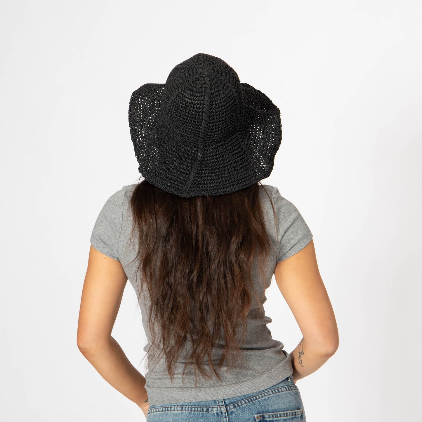 Women's Paper Crochet Floppy Bucket Hat