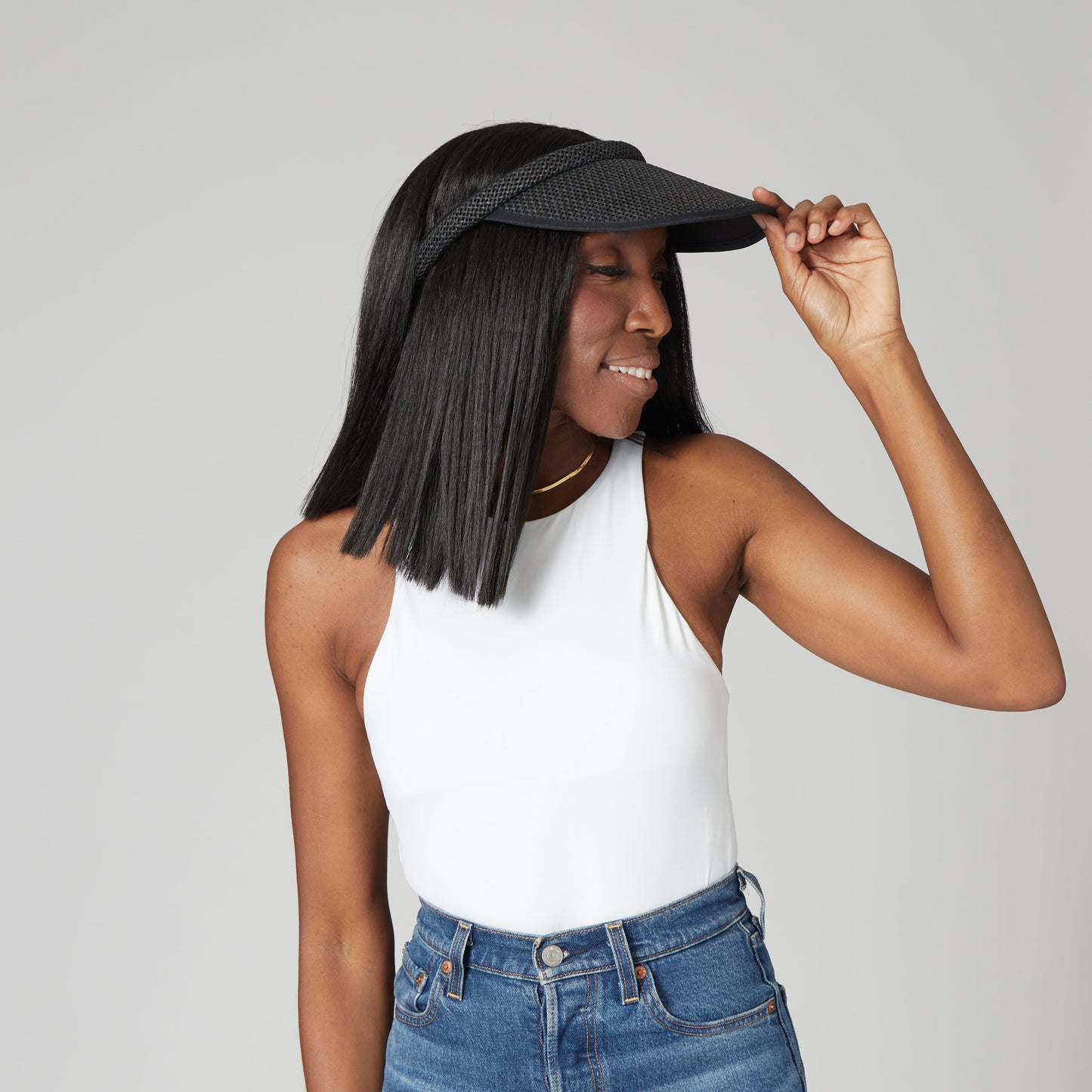 Women's Woven Paper Clip On Visor