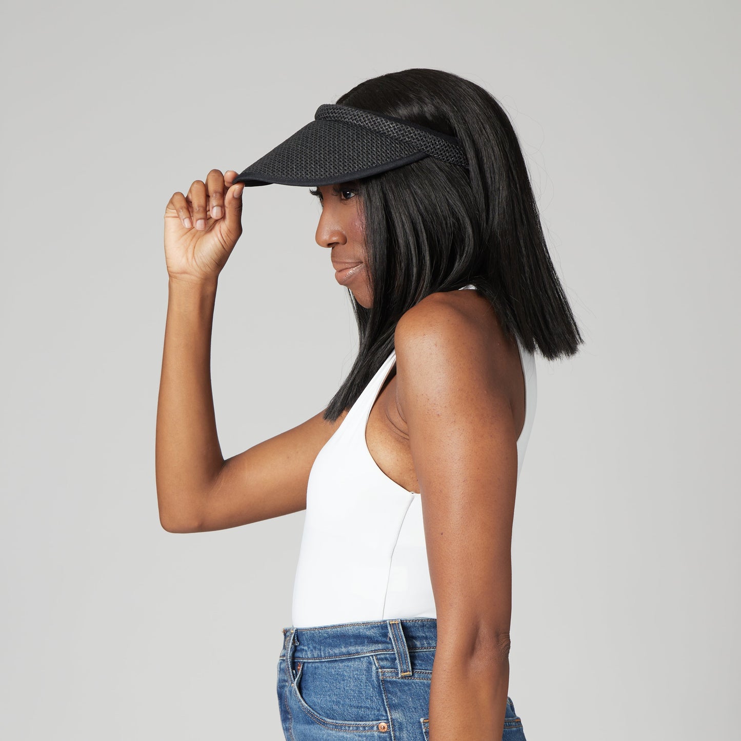 Women's Woven Paper Clip On Visor