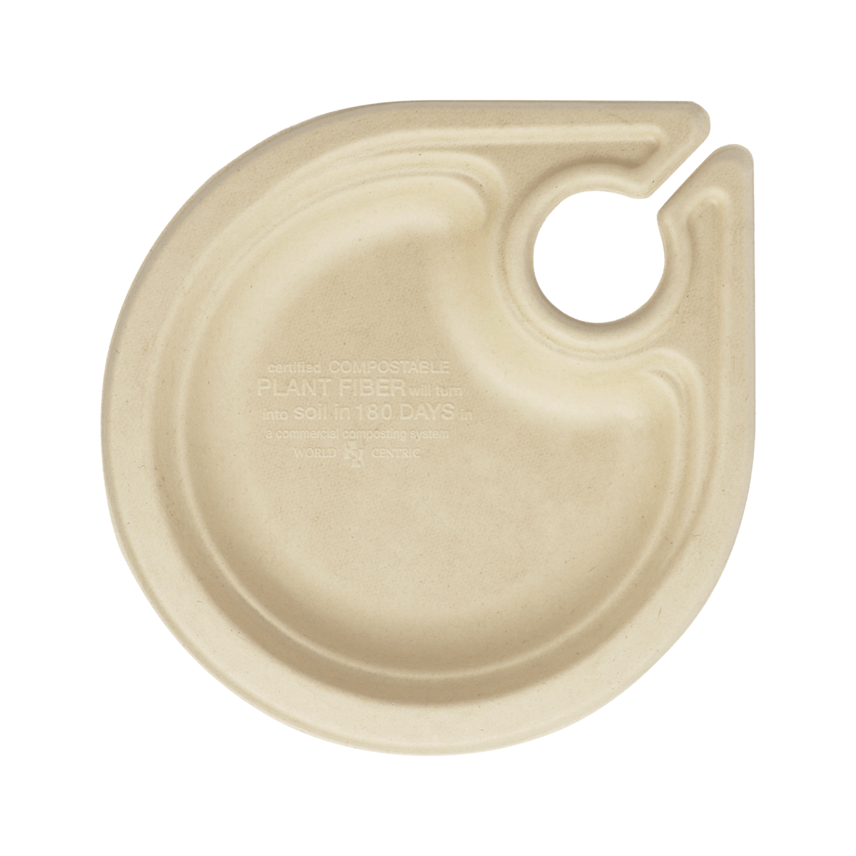 World Centric 7" Compostable Party Plates with Wine Glass Holder (QTY 1000), SKU PL-SC-7WN-LFS