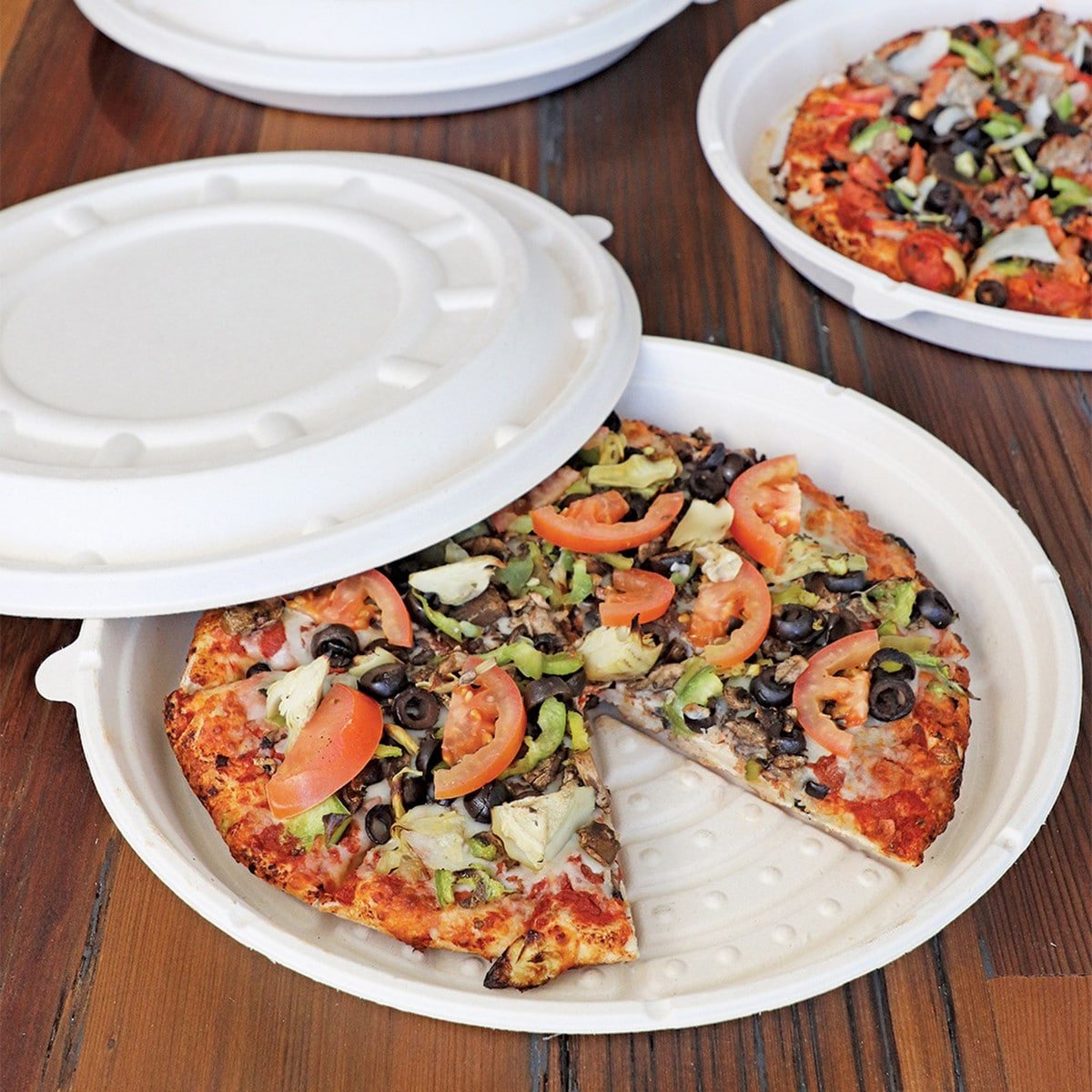 World Centric 8" PizzaRound Tray - Lid sold separately (QTY:200)