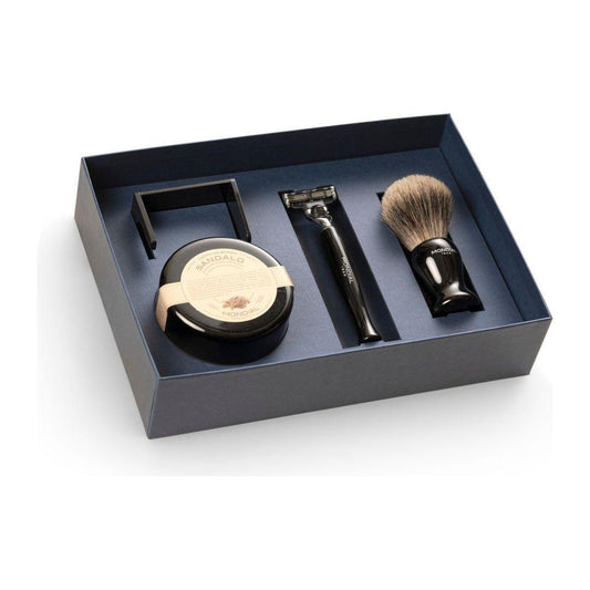 Mondial - 4-Piece Wet Shaving Set: 'Gibson' Ebony Resin With Bergamot & Neroli P/E-6