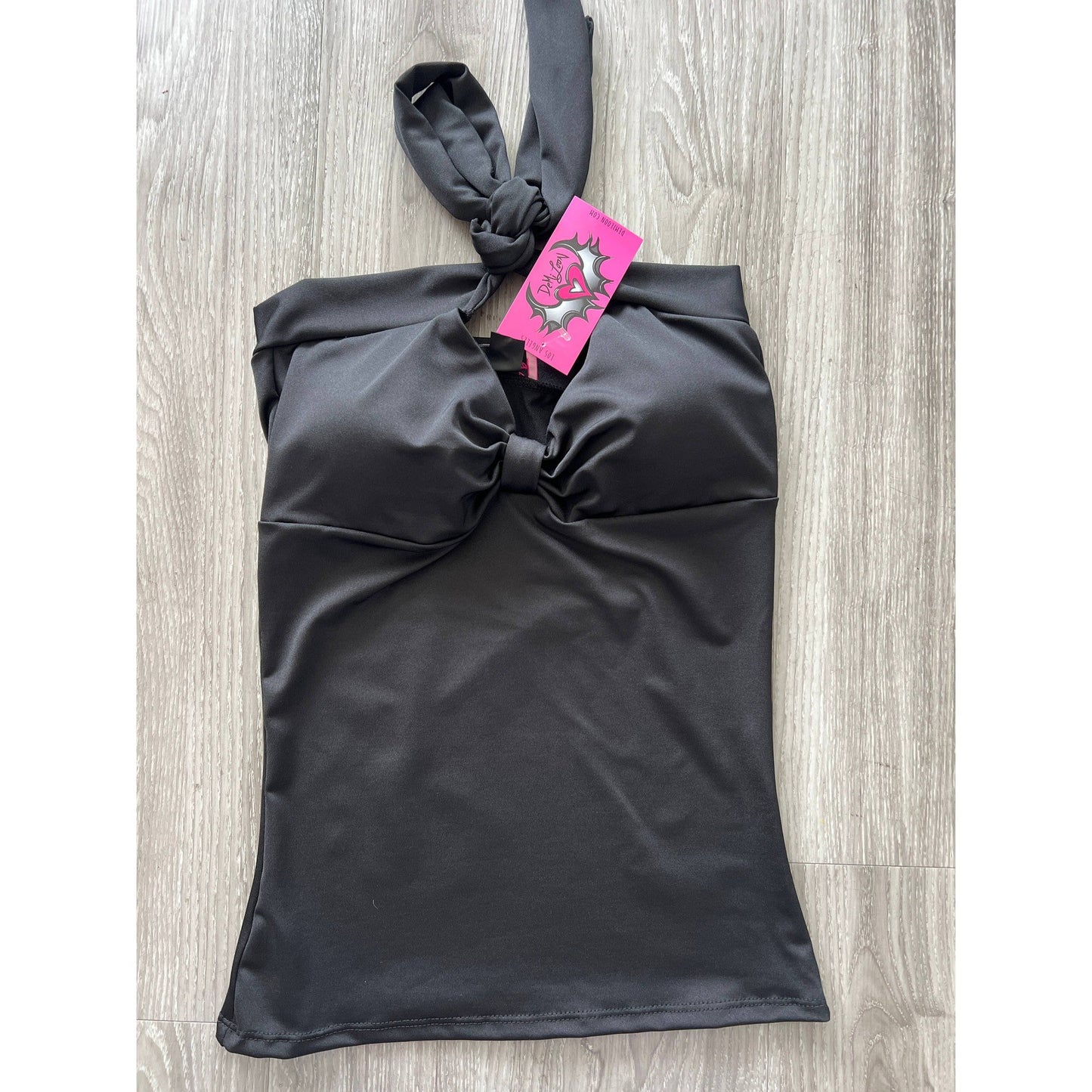 Pamela Padded Pinup Halter in Vintage Black [Sizes SM-2X]