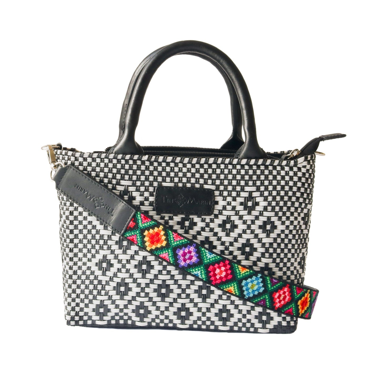 Mai Woven Bag Strap - Multi with Leather