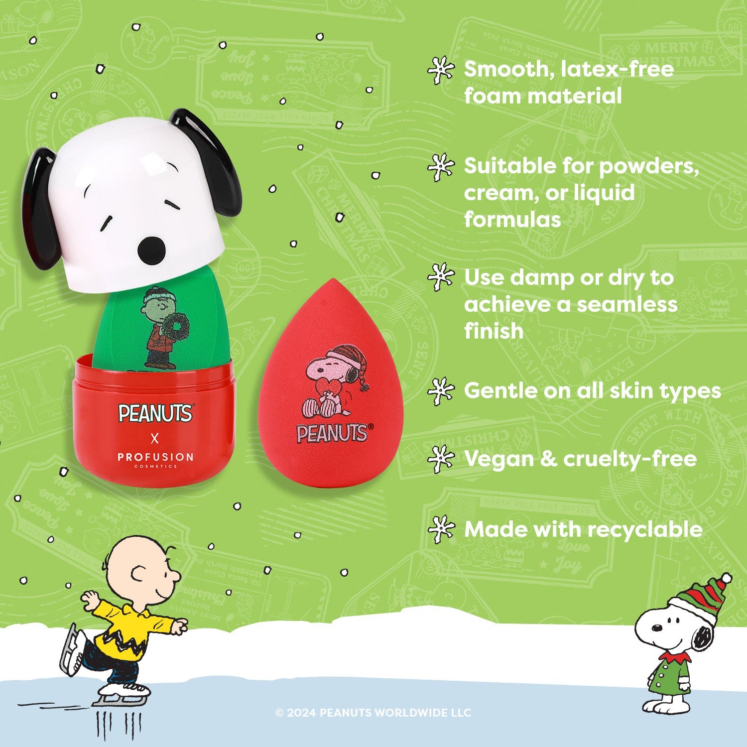 Peanuts Holiday | Let It Blend Blending Sponge & Case Set - Osadia Concept Store