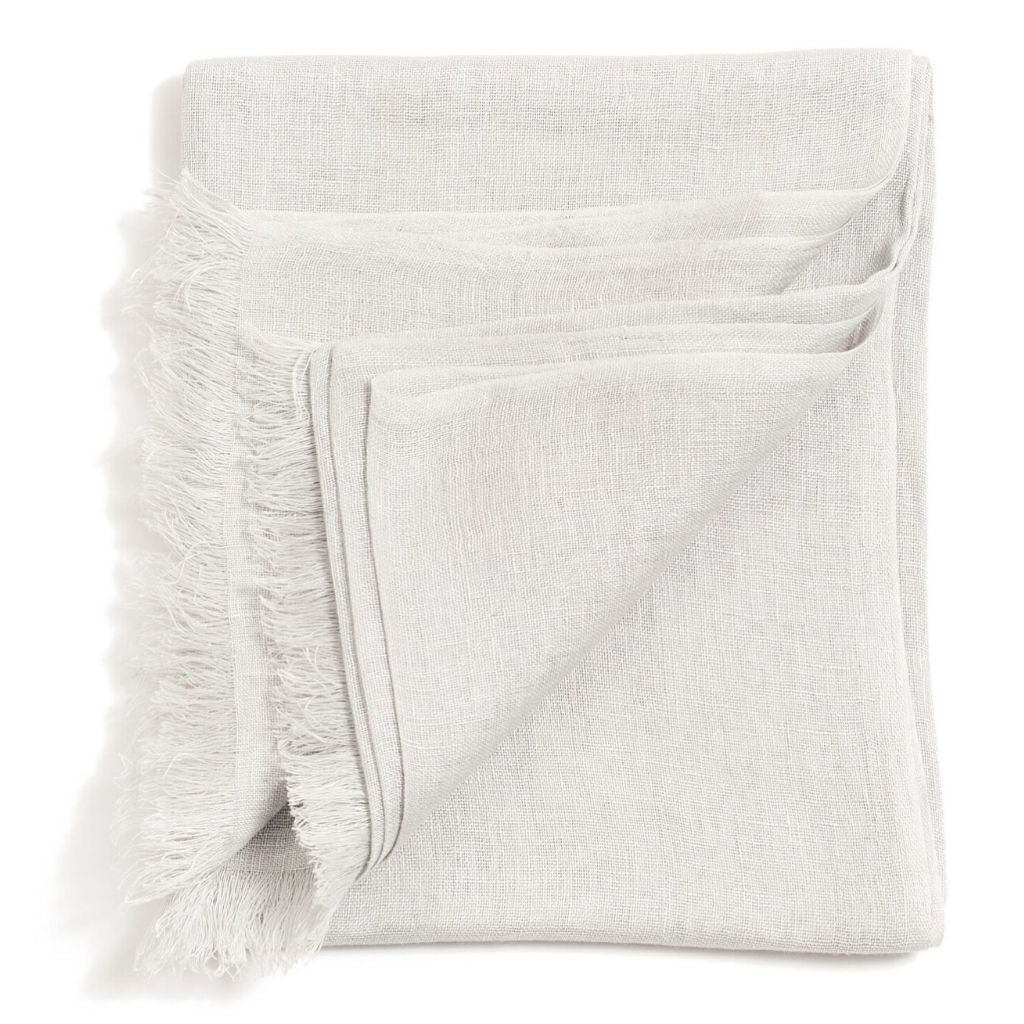 Oat Beige Hand Woven Linen Scarf