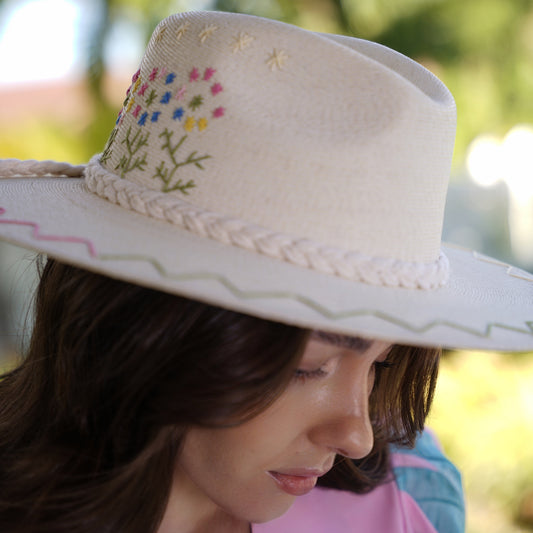 Floral Embroidered Hat