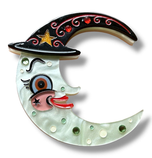 Witchy Crescent Moonhilda Brooch by Johanna Parker x Lipstick & Chrome - Osadia Concept Store