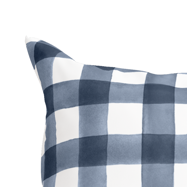 PbP Classic Navy Check Pillow
