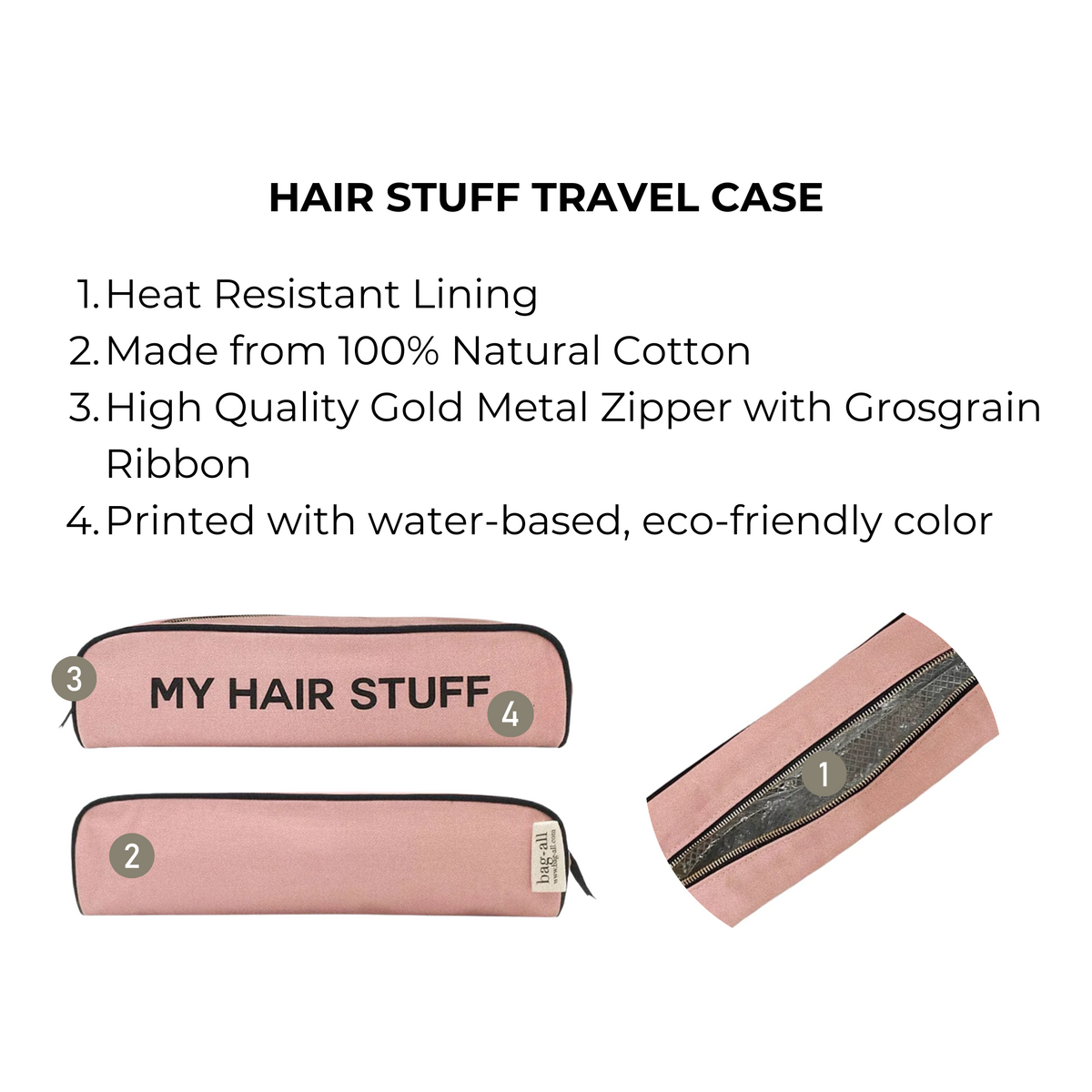 Hair Stuff Travel Case – Pink/Blush