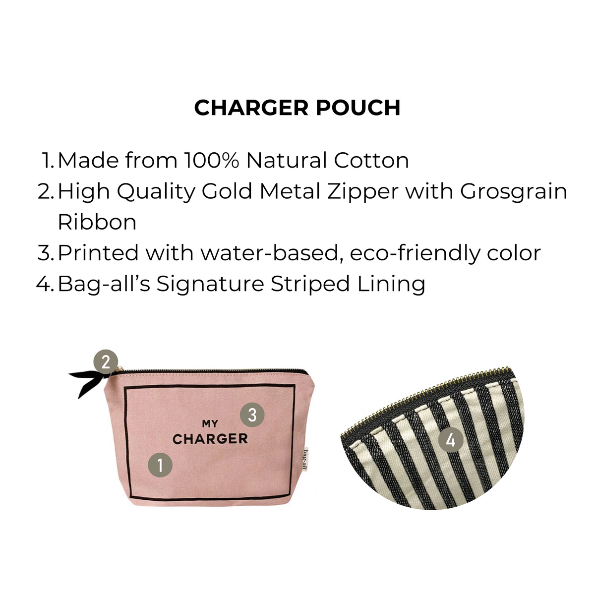 Charger Pouch – Pink/Blush