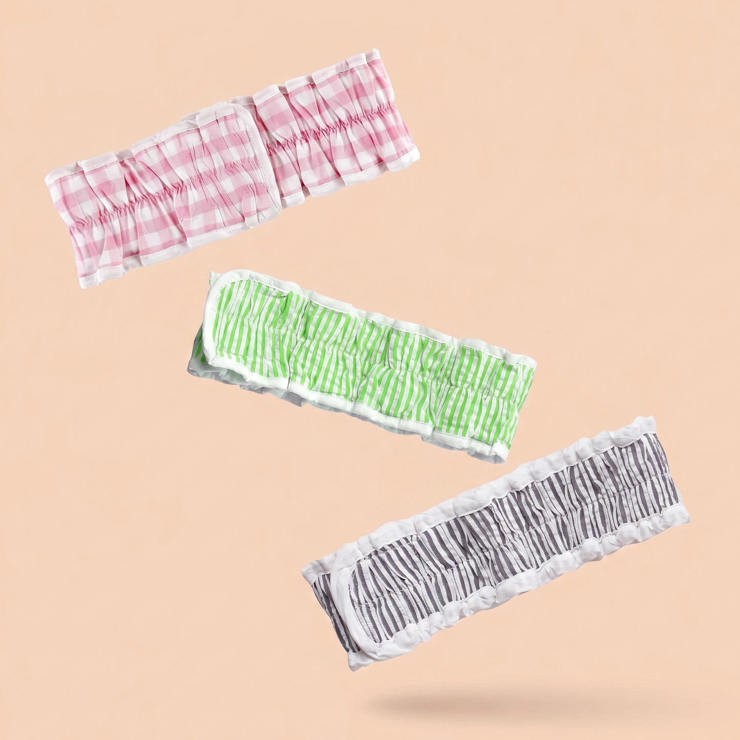 Pretty Seersucker Spa Headbands | Cozy Hair Bands For Makeup and Skincare