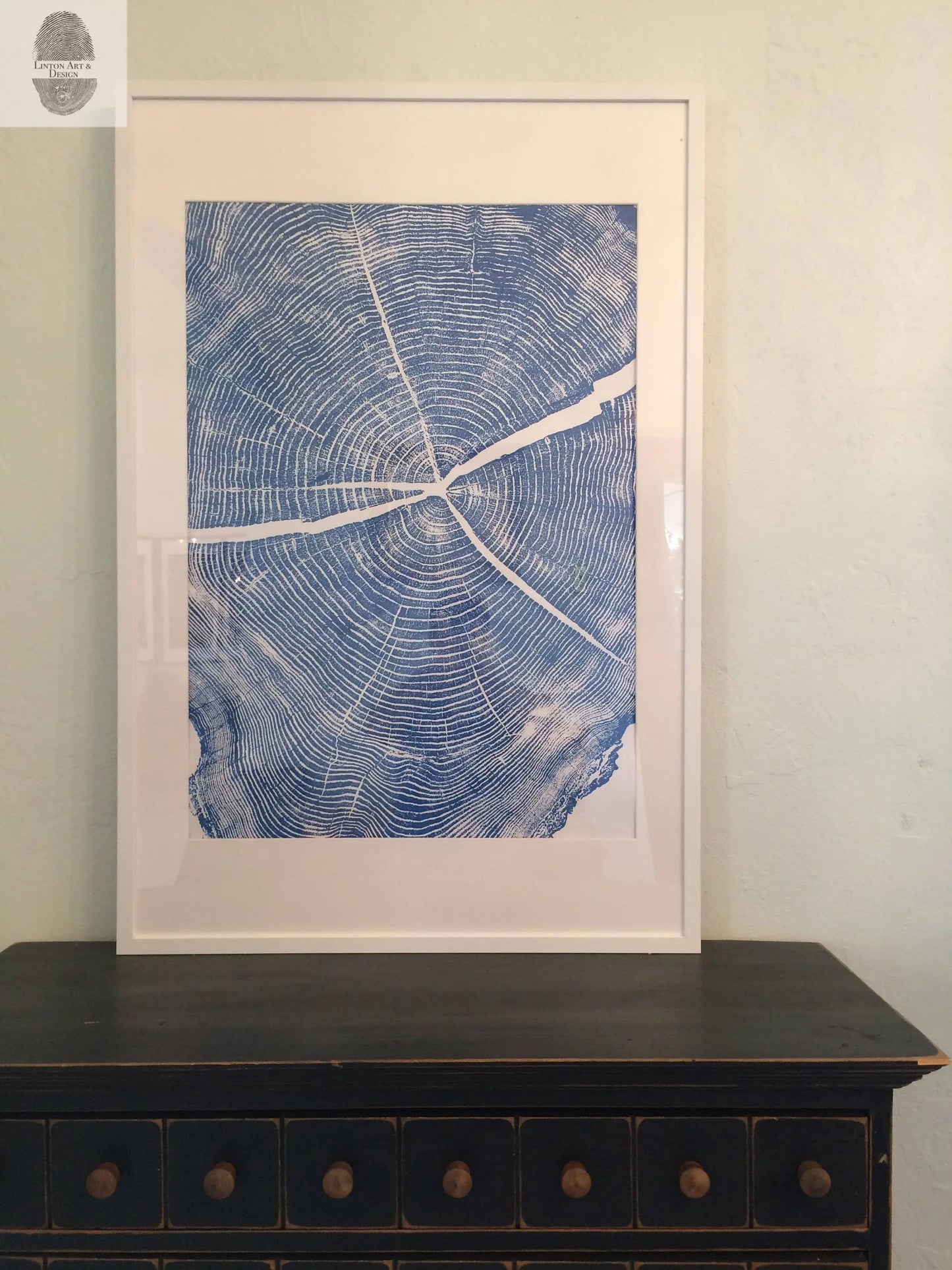 Provo, Utah, Locust in Blue Cropped Tree Ring - 24x36 print