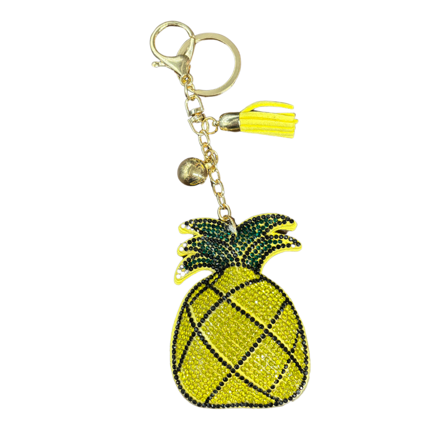 Puffy Pineapple Vibes Keychain Lobster Clasp Keytag