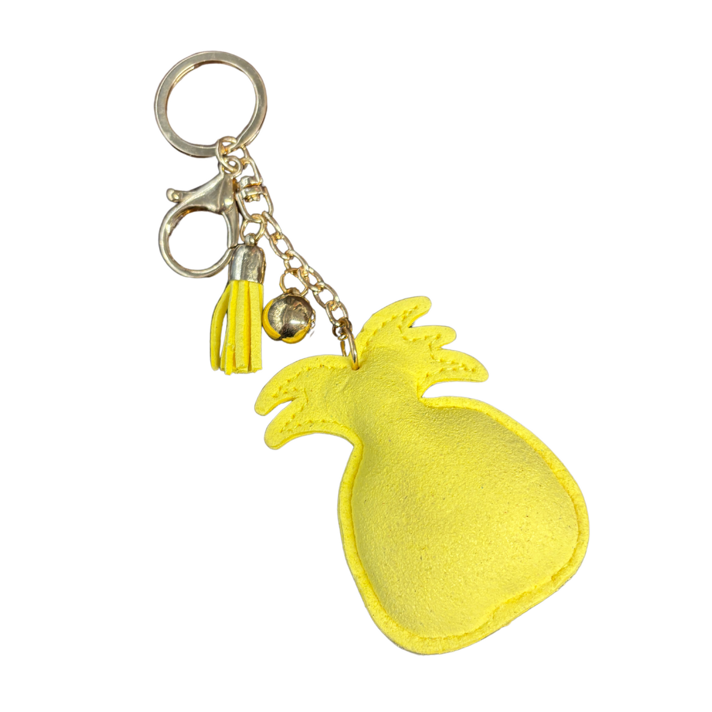 Puffy Pineapple Vibes Keychain Lobster Clasp Keytag