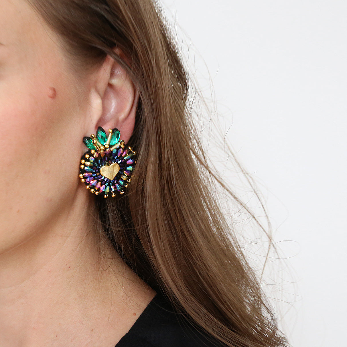 Purple Crown Earring