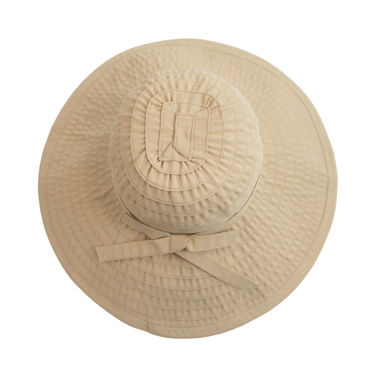 Women's Large Brim Ribbon Hat with a Bow