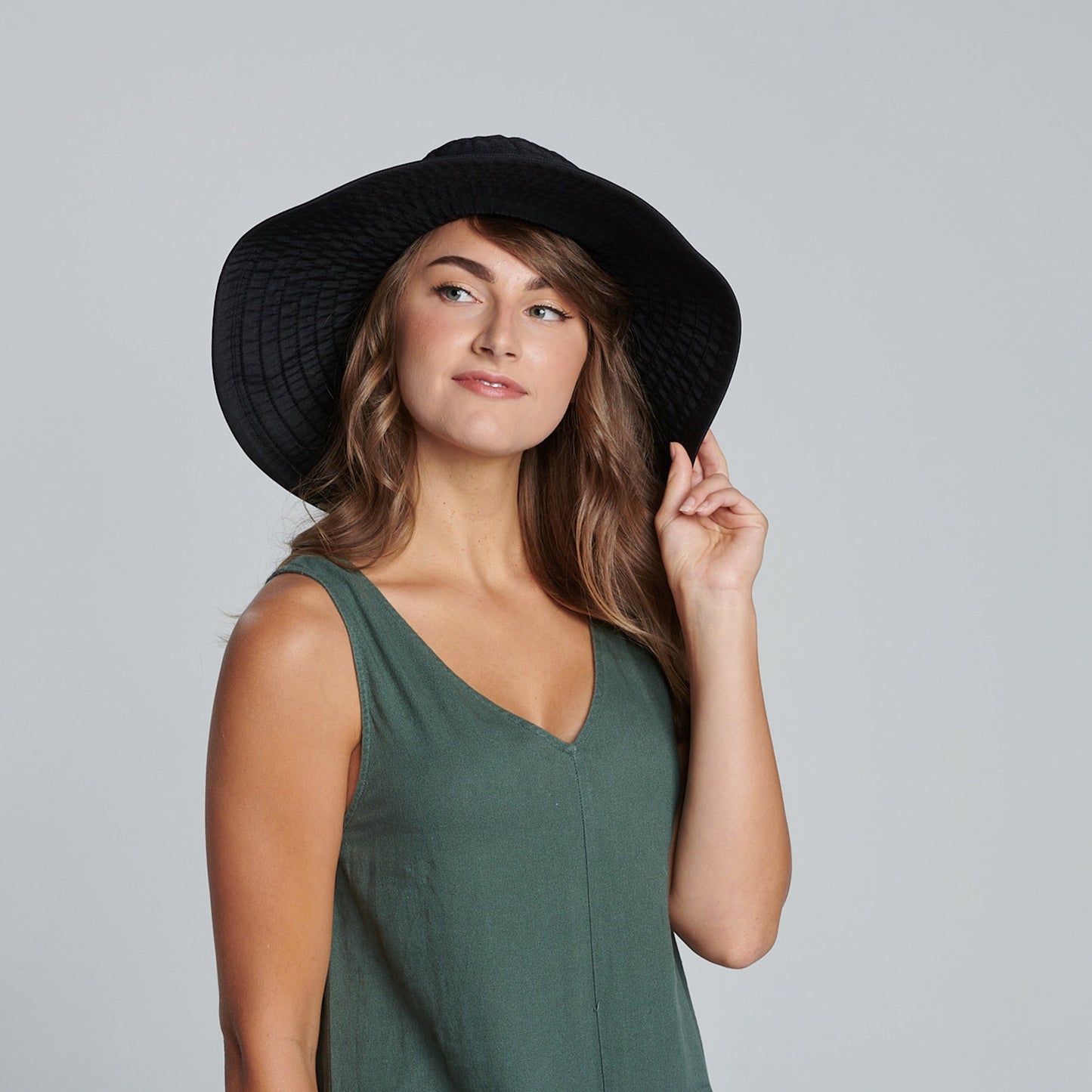 Women's Large Brim Ribbon Hat with a Bow