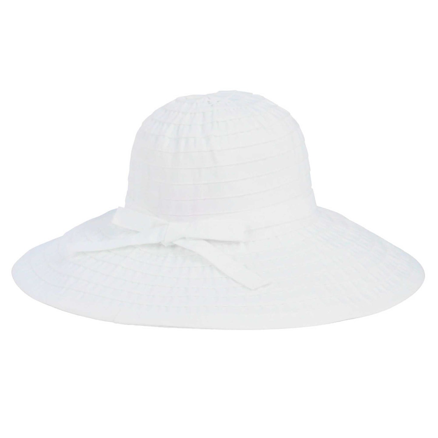 Women's Large Brim Ribbon Hat with a Bow