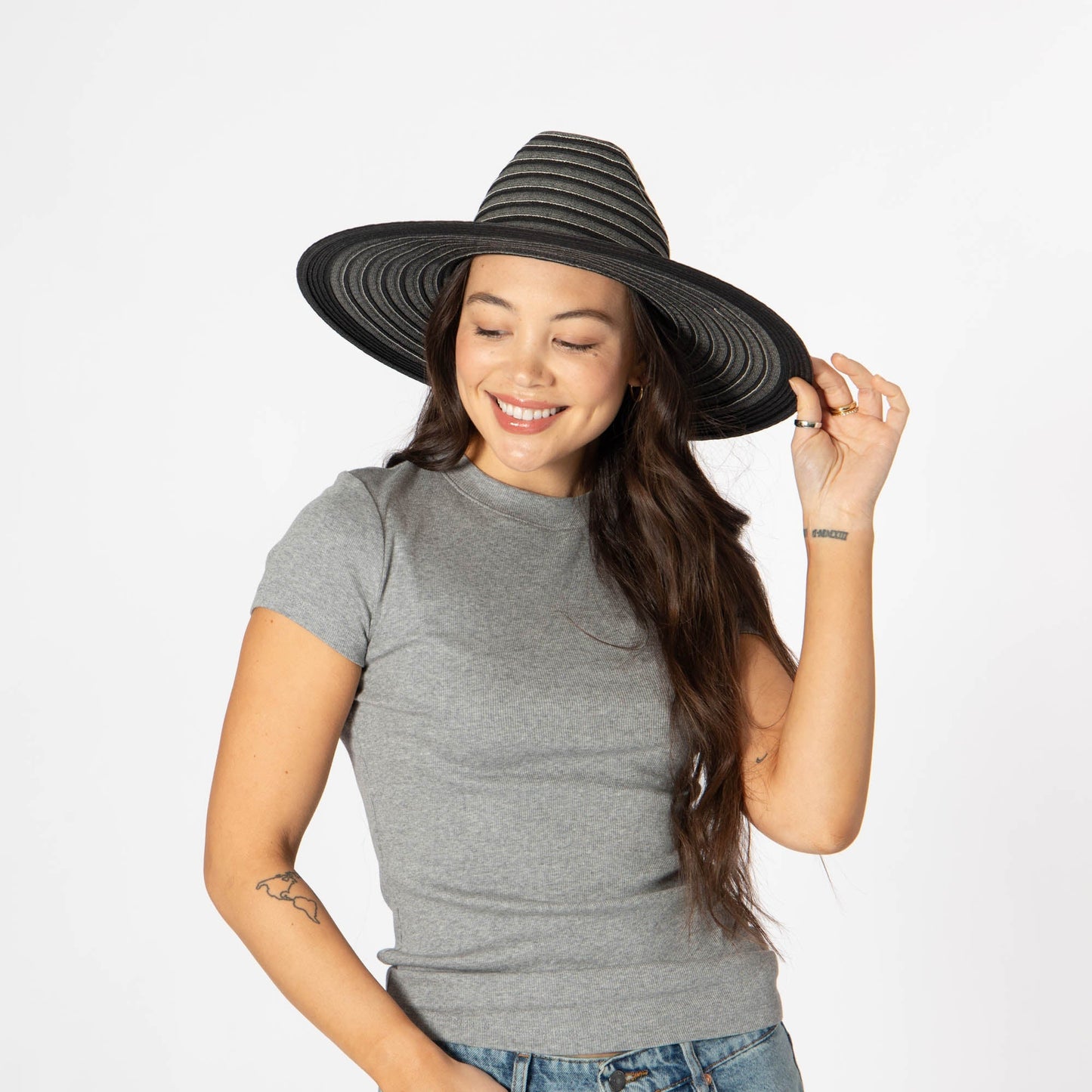 Renata - Wide Brim Cattleman's Crease Sun Hat
