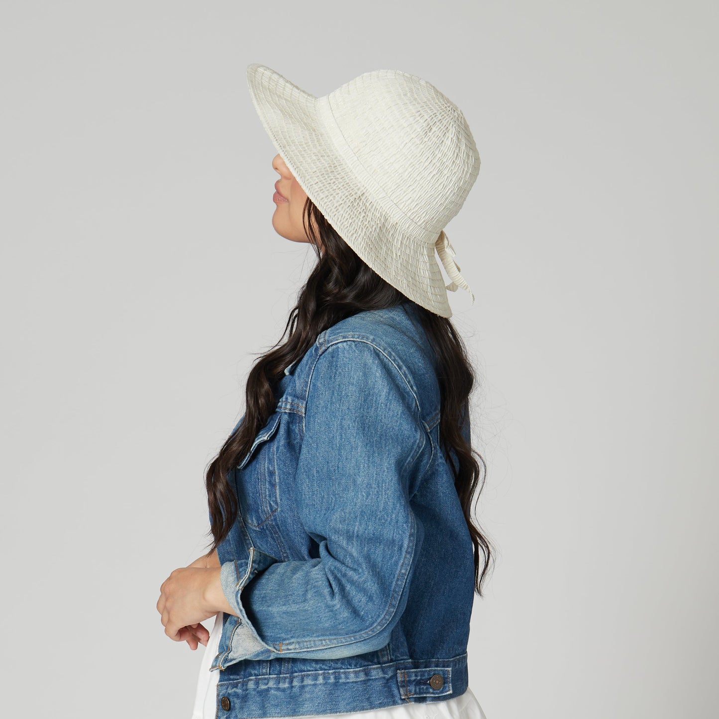 Women's Shimmery Ribbon Sun Hat