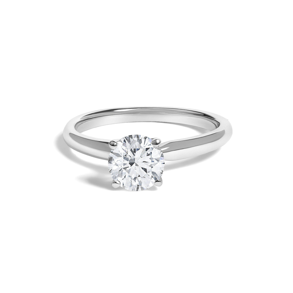14K White Gold 1.00 Cttw Round Lab Grown Diamond Solitaire Ring