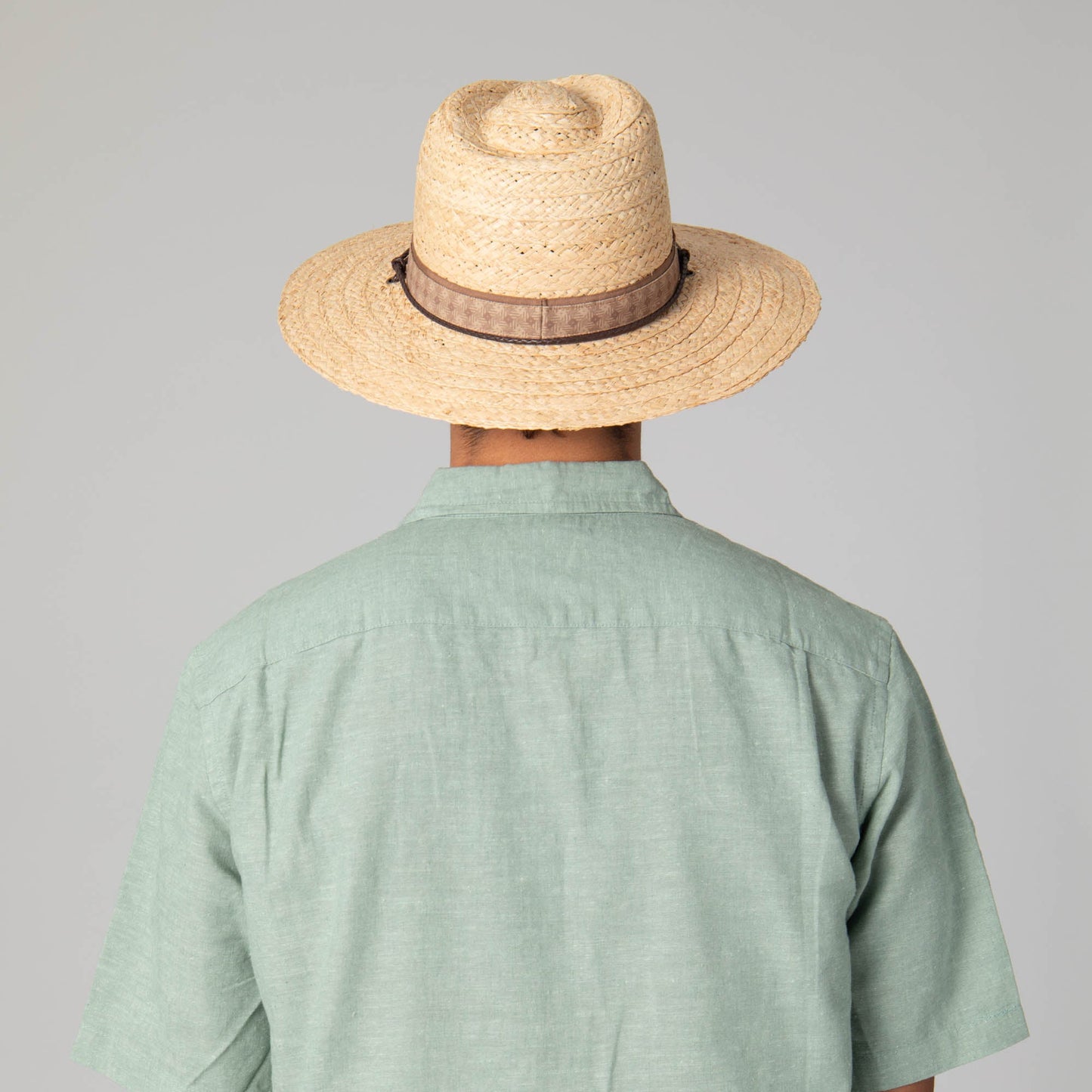 Mens Raffia Fedora Lifeguard with Chin Cord
