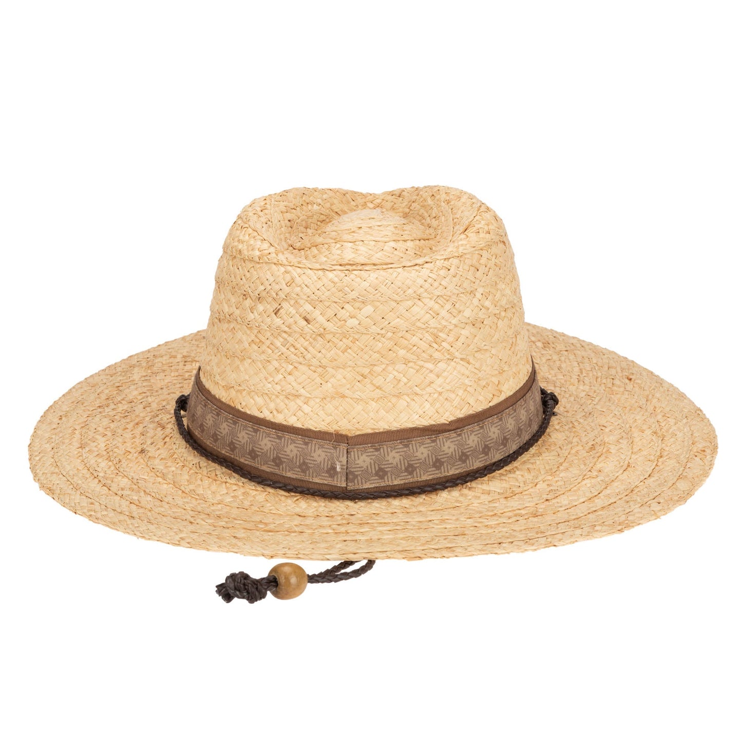 Mens Raffia Fedora Lifeguard with Chin Cord
