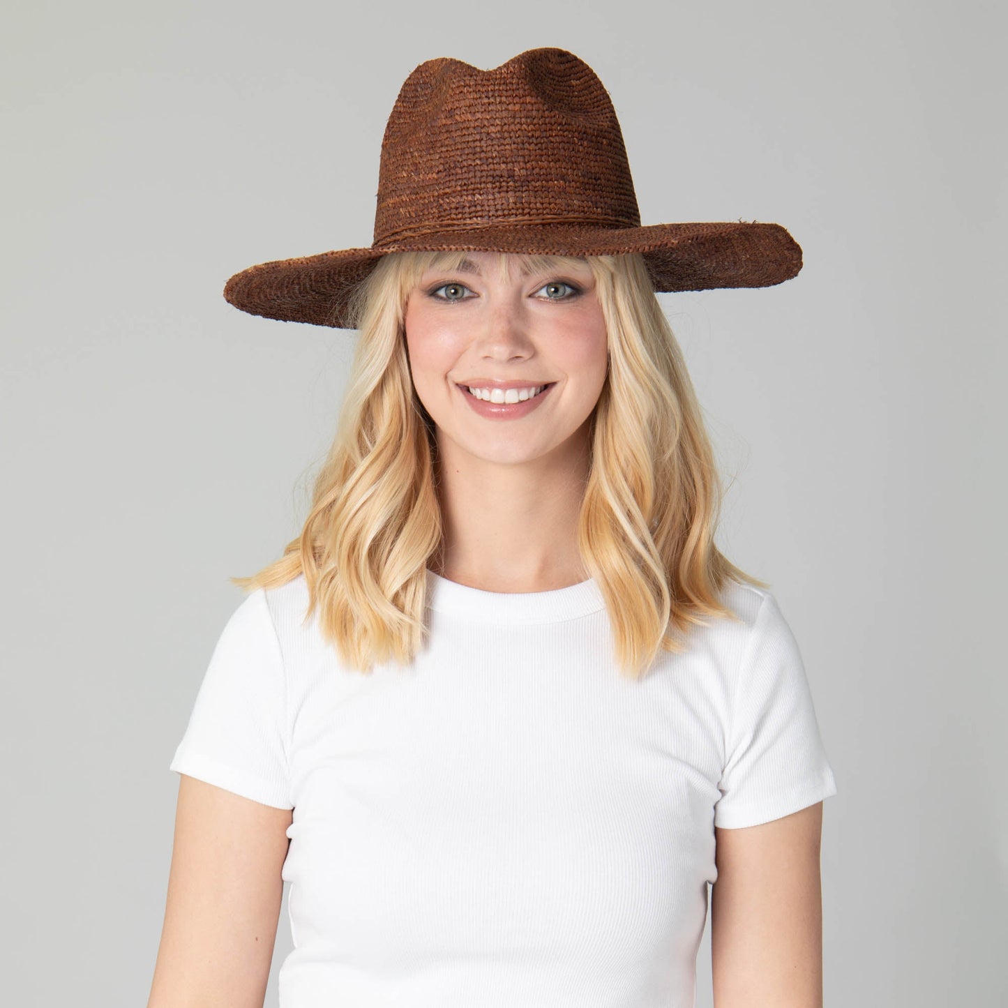 Marina Women's Crochet Raffia Fedora