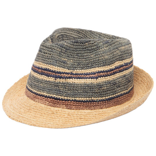 Men's Crochet Braided Raffia Stingy Brim Fedora