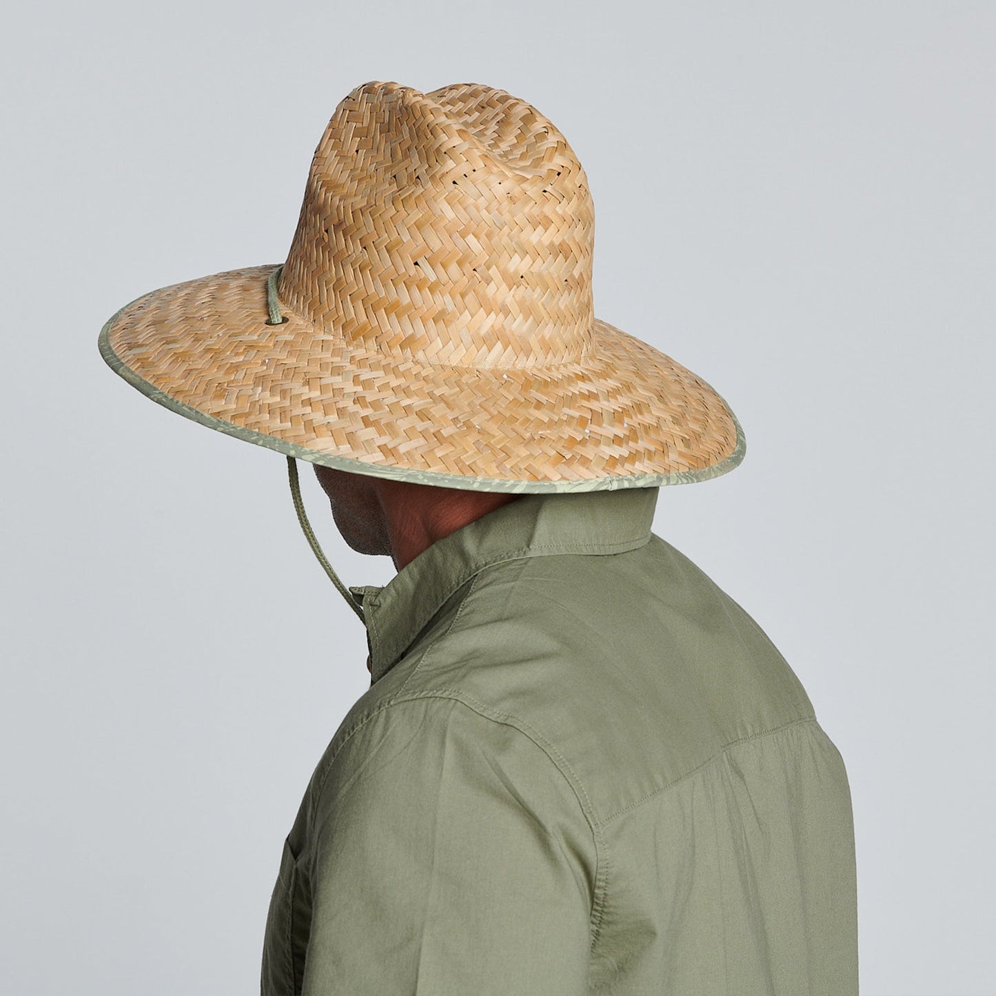 Camp - Men's rush straw lifeguard with under brim print and adjustable chin cord