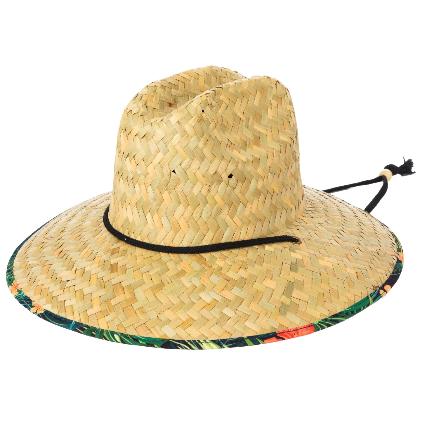 Camp - Men's rush straw lifeguard with under brim print and adjustable chin cord