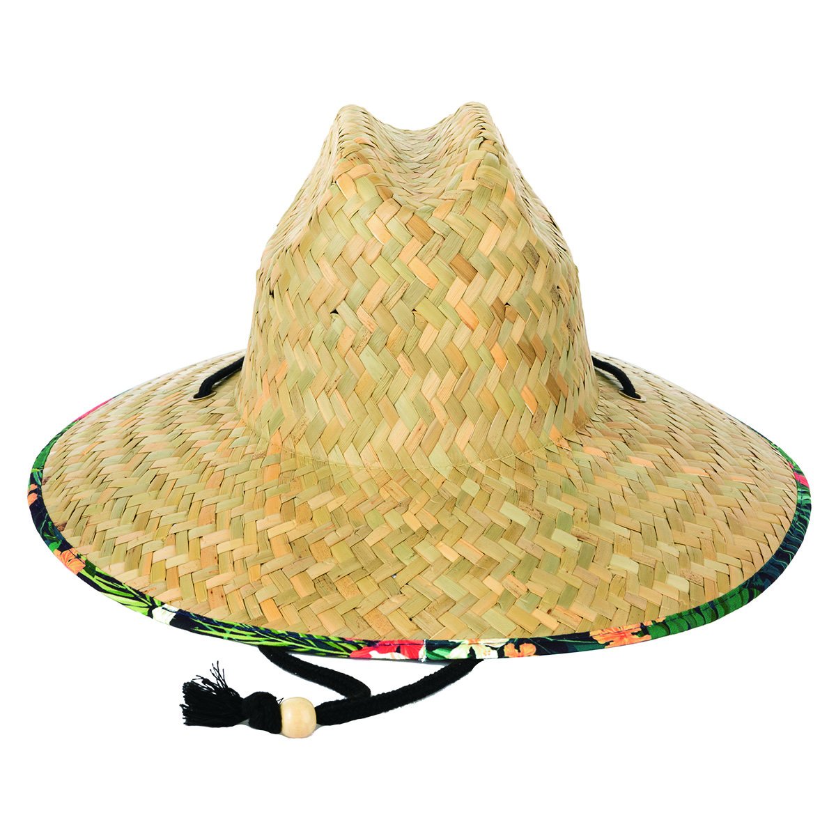 Camp - Men's rush straw lifeguard with under brim print and adjustable chin cord