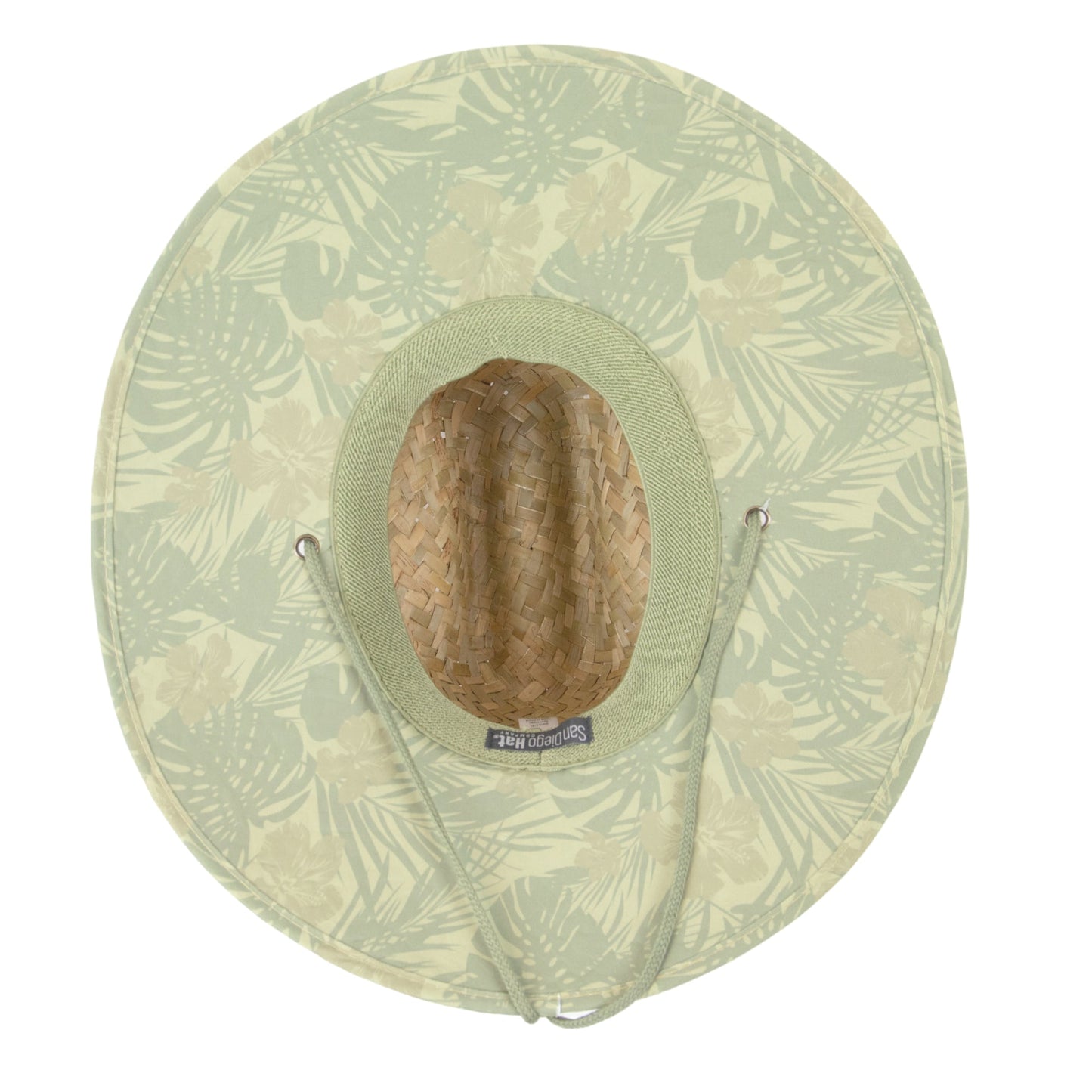 Camp - Men's rush straw lifeguard with under brim print and adjustable chin cord