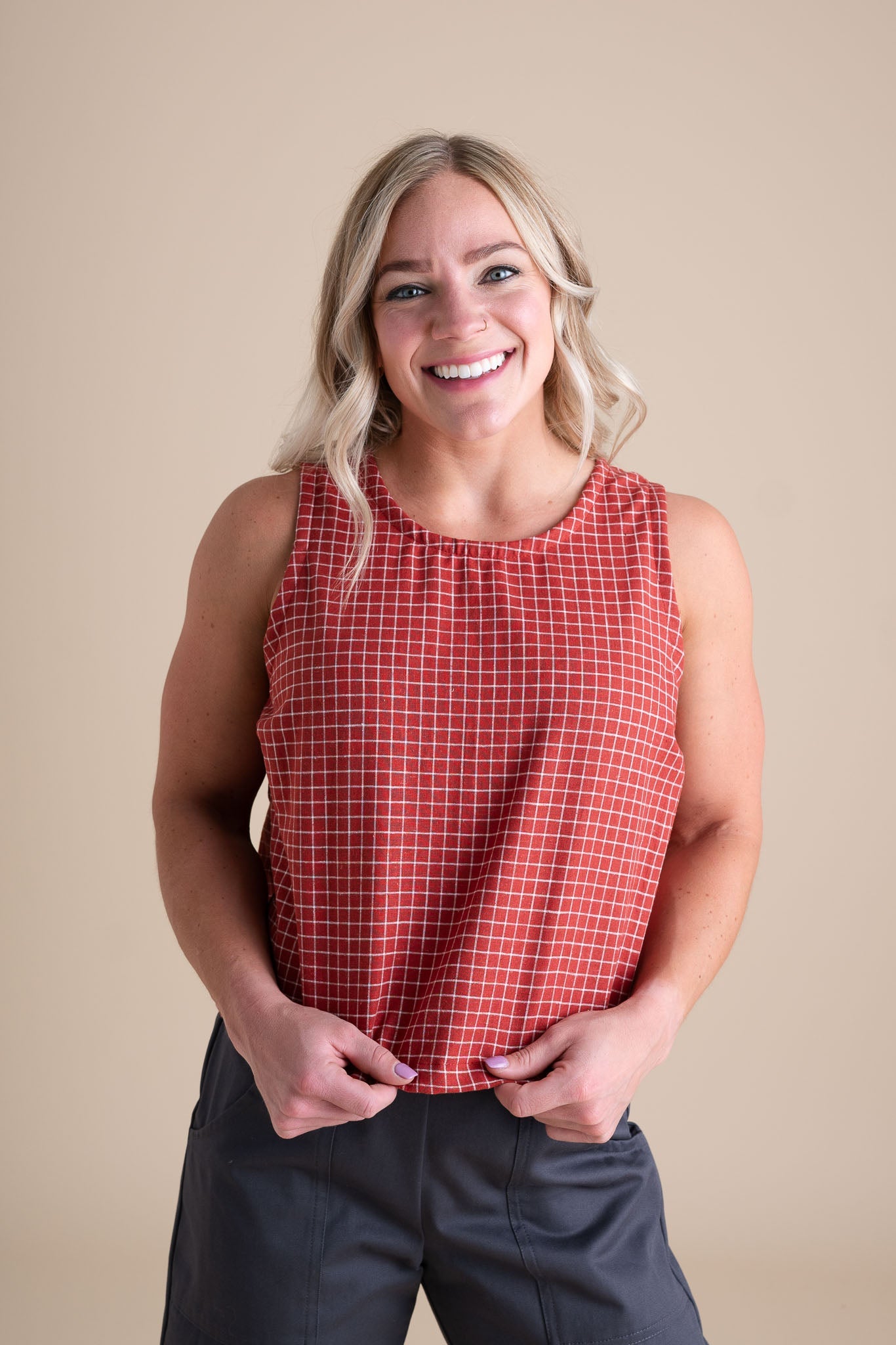 Classic Tank in Red Check