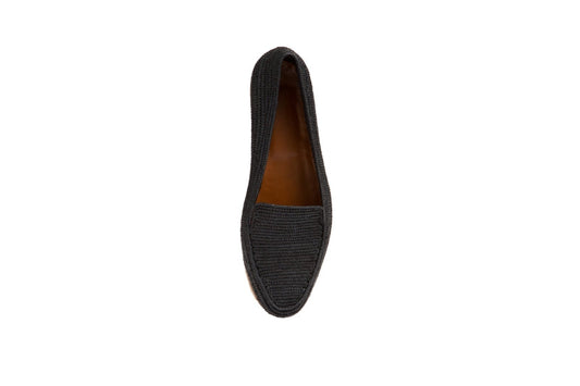 Women's Raffia Loafers (Black)