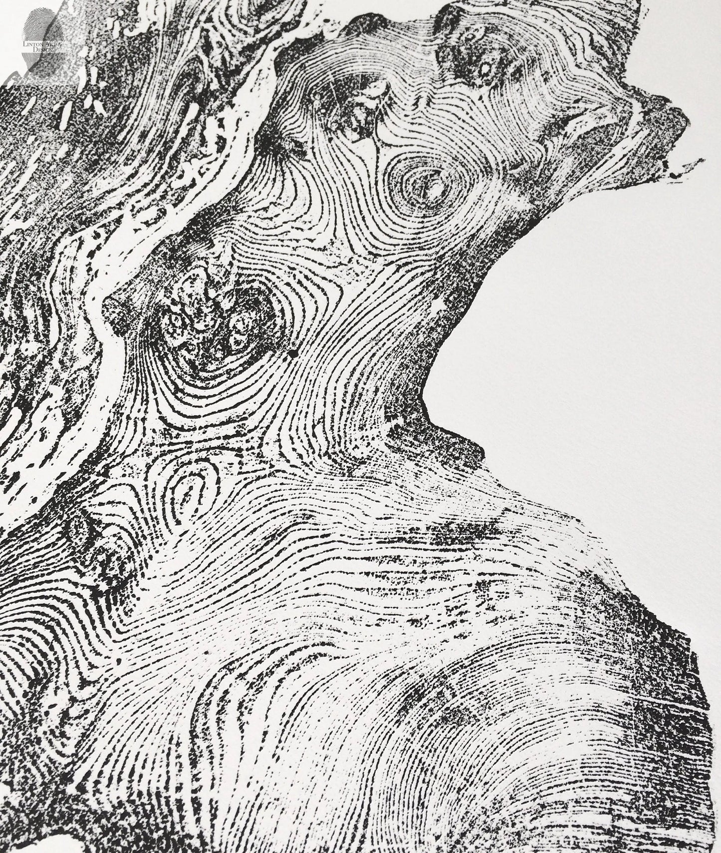 Redwood Burl, Tree Ring Print, Woodcut print, Tree of Life, , 24x36 print, Signed original Print