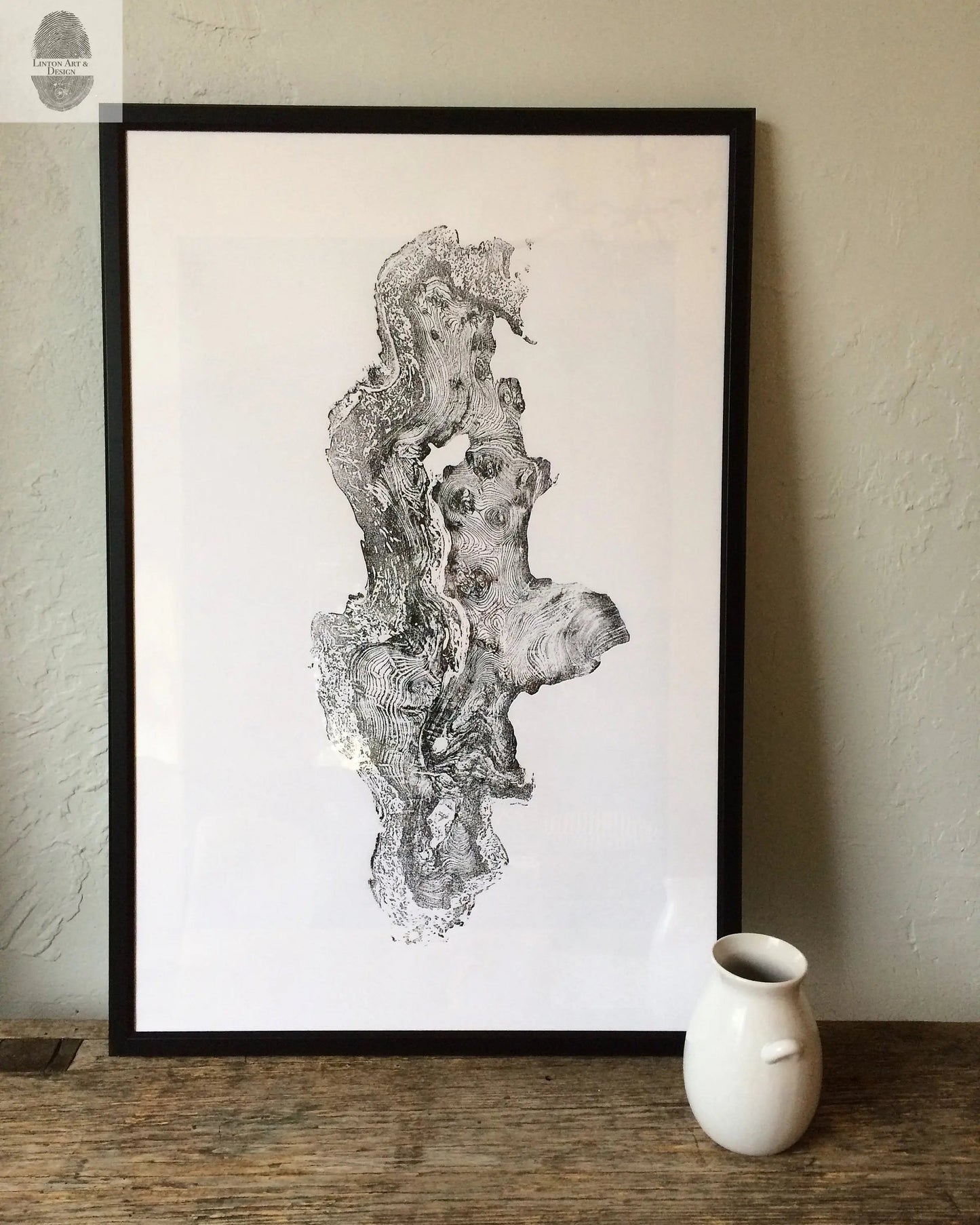 Redwood Burl, Tree Ring Print, Woodcut print, Tree of Life, , 24x36 print, Signed original Print
