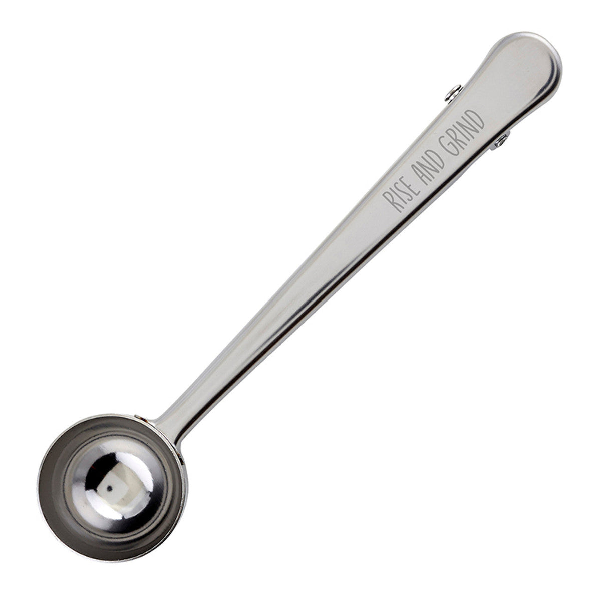 Rise and Grind Coffee Clip and Scoop | Combination Tablespoon Measuring and Bag Clip