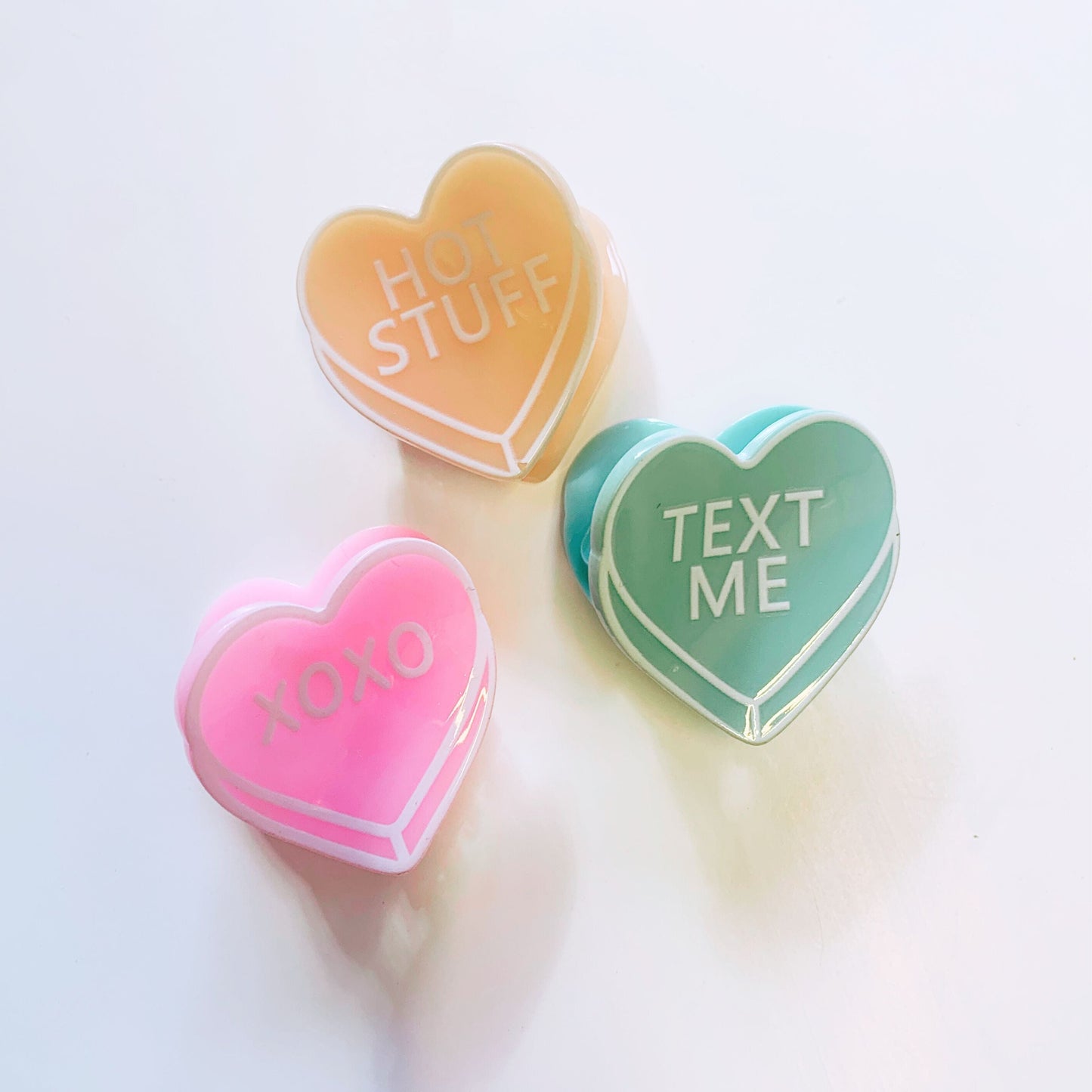 Romantic Set of 3 Mini Heart Claws in Heart Shaped Gift Box