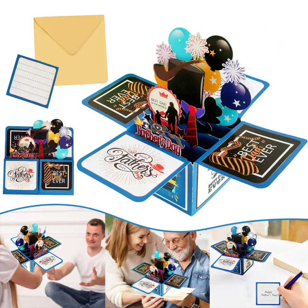 1 piece Fathers Day Card Father's Day Toolbox Pop Up Card 3d Pop Up Greeting Card for Father's Day Love Card Husband Brother
