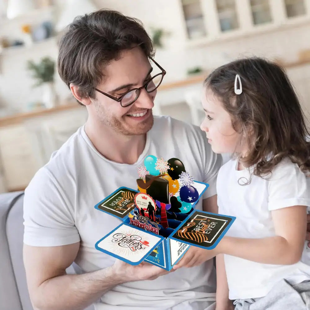 1 piece Fathers Day Card Father's Day Toolbox Pop Up Card 3d Pop Up Greeting Card for Father's Day Love Card Husband Brother