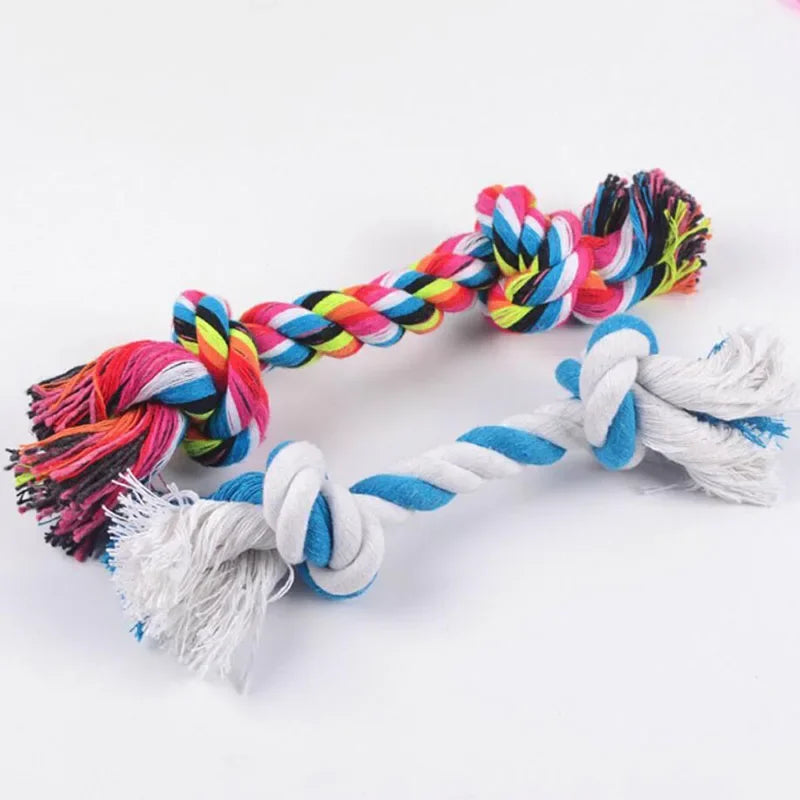 1 pcs 19cm Dog Toys Puppy Cotton Chew Knot Toy Pet Supplies Dog Cat Durable Braided Bone Rope Toy Tooth Cleaning Care